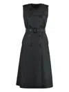 Moorer Sleeveless Belted Trench Coat In Black