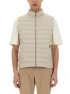 Moorer Quilted High Collar Sleeveless Jacket With Pockets