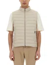 Moorer Quilted High Collar Sleeveless Jacket With Pockets