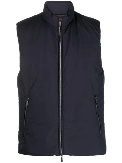 Moorer Hooded Padded Jacket In Blue