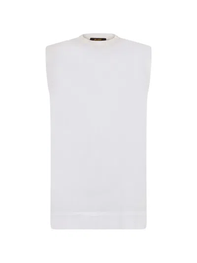 Moorer Sleeveless Tank Top In White