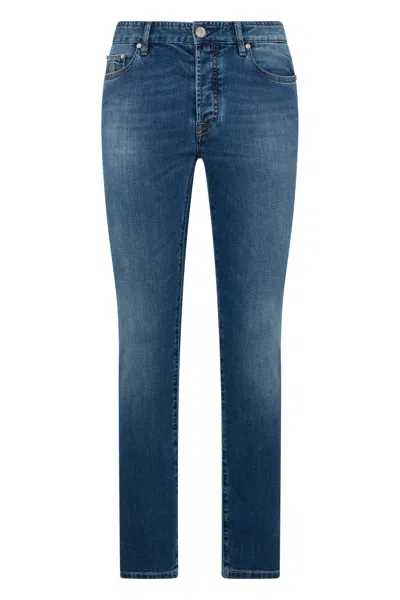 Moorer Slim Fit Dark Blue Jeans Versatile And Elegant