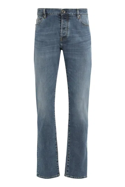 Moorer Pavel-998 Five-pocket Jeans In Blue