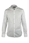Moorer Striped-pattern Shirt In White