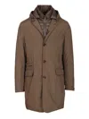 Moorer Redon-skt Padded Nylon Coat In Brown