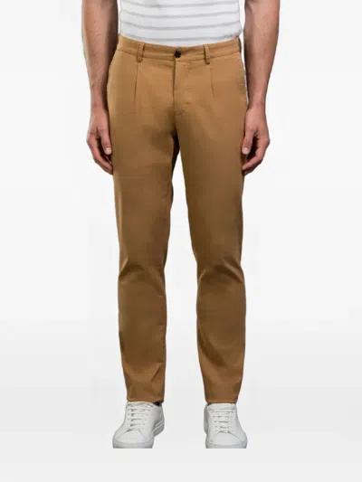 Moorer Solomon-bb Pleated Trousers In Brown