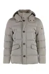 Moorer Classic Grey Goose Down Jacket With Wool-cashmere Accents In Gray