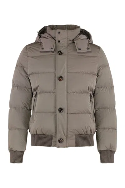 Moorer Spbacco Hooded Down Jacket In Brown