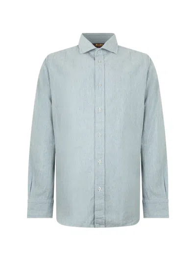 Moorer Spread-collar Shirt In Blue