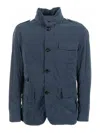 Moorer Spring Jacket With Pockets And Buttons In Dark Wash