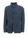 Moorer Spring Jacket With Pockets And Buttons In Blue