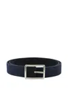 Moorer Rectangular-buckle Belt In Blue