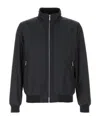 Moorer Manetti Polyester Jacket High Collar In Blue