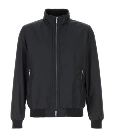 Moorer Stand-collar Casual Jacket In Blue