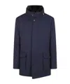 Moorer Short Jacket Featuring High Collar And Pockets In Blue