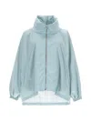 Moorer Blue Solid Mock Collar Jacket In Blue