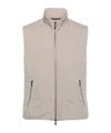 Moorer High Collar Sleeveless Side Pockets T-shirt In Nude