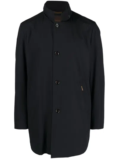 Moorer Stand-up Collar Raincoat In Black