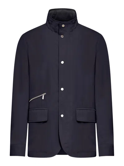 Moorer Sten-at Technical Fabric Jacket In Blue