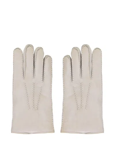 Moorer Stitched Gloves In Gray