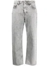 Moorer Stonewashed Straight-leg Jeans In Grau