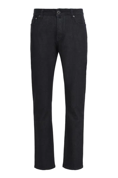 Moorer Straight Jeans With Five Pockets In Black