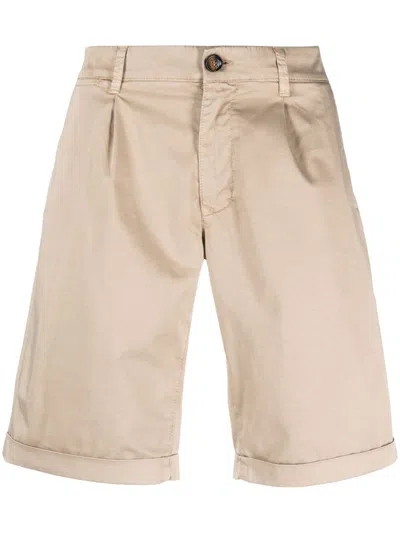 Moorer Denim Cotton-silk Shorts In Neutrals