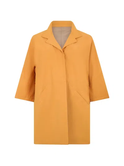 Moorer Straight Oversized Coat In Yellow