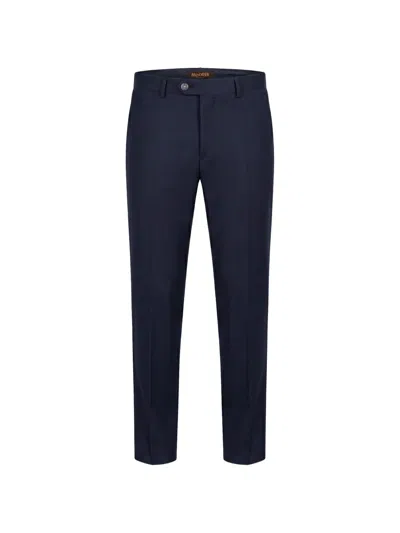 Moorer Straight-cut Wool Trousers In Blue