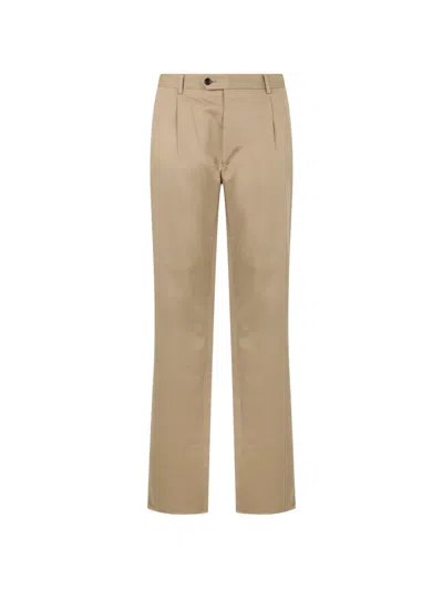 Moorer Straight-leg Pleated Trousers In Brown