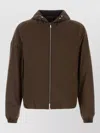 Moorer Stretch Polyester Albori Jacket Hood And Pockets In Brown