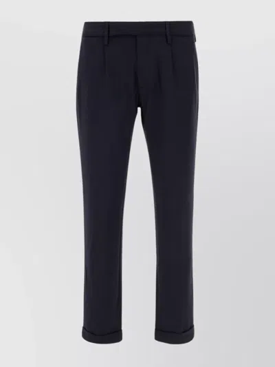 Moorer Stretch Viscose Blend Pants With Back Pockets In Black