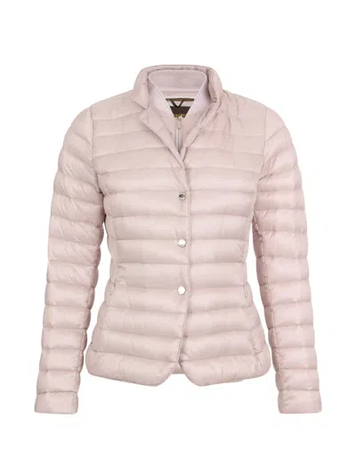 Moorer Striped Padded Jacket In Pink