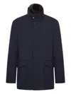 Moorer Short Jacket Featuring High Collar And Pockets In Black