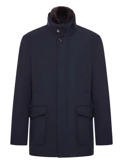 MOORER STRUCTURED HIGH COLLAR JACKET