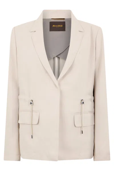 Moorer Stylish Light Beige Jacket With Zip Pockets In Brown