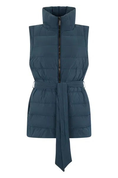 Moorer Stylish Padded Gilet With Front Closure In Blue