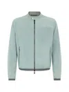 Moorer Suede Bomber Jacket In Blue