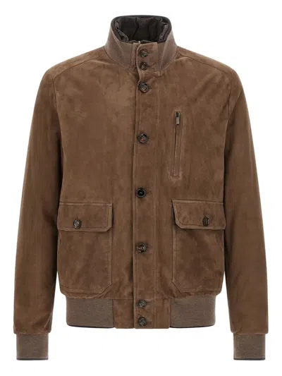 MOORER SUEDE BUTTON JACKET