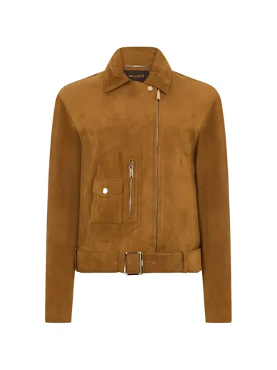 Moorer Suede Jacket In Brown