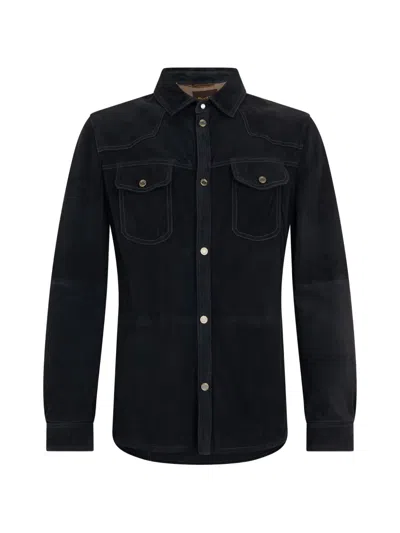 Moorer Suede Panelled Jacket In Multi