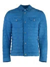 Moorer Suede Quilted Jacket In Blue