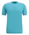 Moorer Jude Knit T-shirt In Lightblue