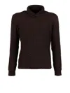 Moorer Cable-knit Roll-neck Sweater In Brown