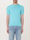 Moorer Jude Knit T-shirt In Turquoise