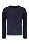 Moorer T-shirt Navy With Long Sleeves In Blue