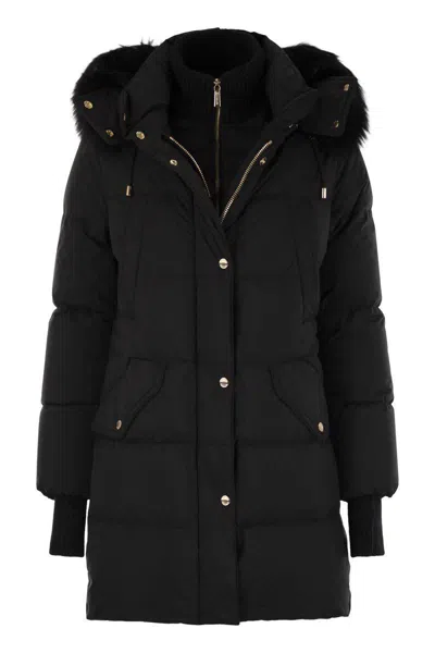 Moorer Talassa-stp - Long Down Jacket With Hood In Black