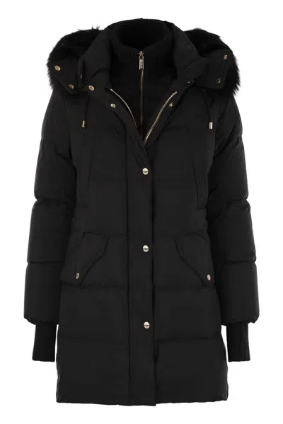 Moorer Talassa-stp - Long Down Jacket With Hood In Black