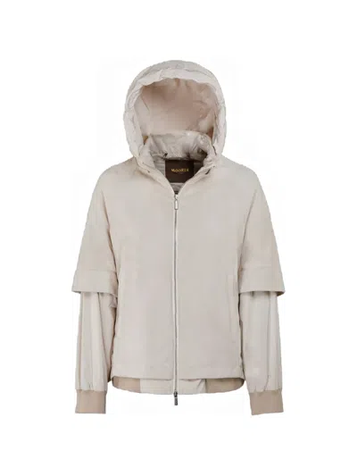 Moorer Talitha-stp Hooded Jacket In Neutral