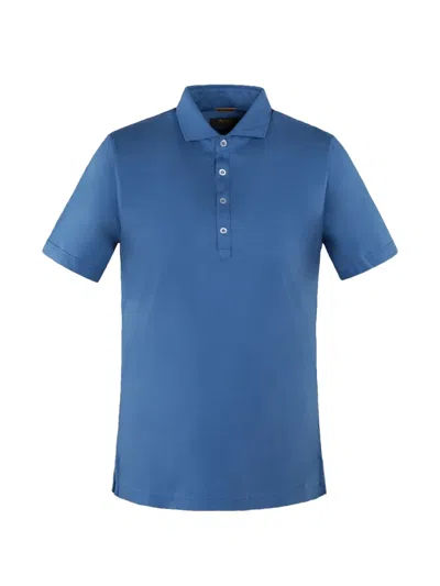 Moorer Tarno-sio Cotton Polo Shirt In Blue